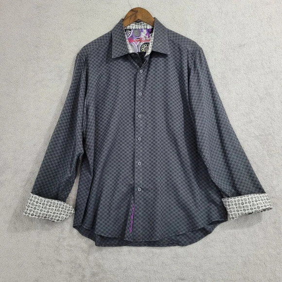 Robert Graham Mens Classic Fit Long Sleeve Checkered Button down Shirt XL 27CT - Picture 1 of 10